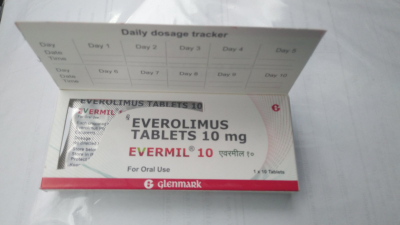 Image - Afinitor, Everolimus 10 mg film-coated tablets, 10 tablets — generic (Glenmark, India)