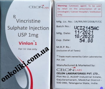 Image - Vincristine 1 mg/1 mL solution for injection, 1 vial — generic (India)