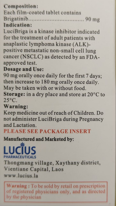 Alunbrig (brigatinib) 90 mg film-coated tablets, 30 tablets — generic (Laos)