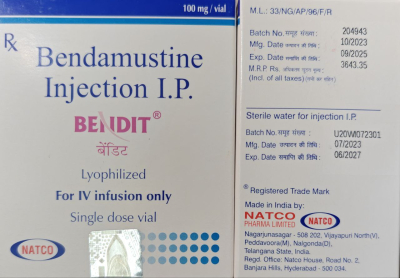 Image - Bendamustine 100 mg powder for concentrate for solution for infusion — generic (Natco, India)