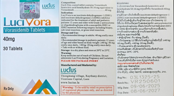 Vorasidenib 40 mg film-coated tablets, 30 tablets — generic (Voranigo-equivalent)