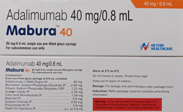 Adalimumab 40 mg solution for injection — generic (India) (Humira-equivalent)