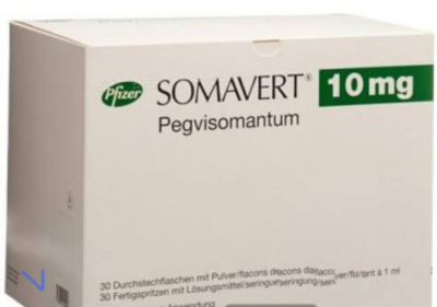 Image - Somavert (pegvisomant) 10 mg powder and solvent for solution for injection, 30 vials — original (Pfizer Manufacturing Belgium)