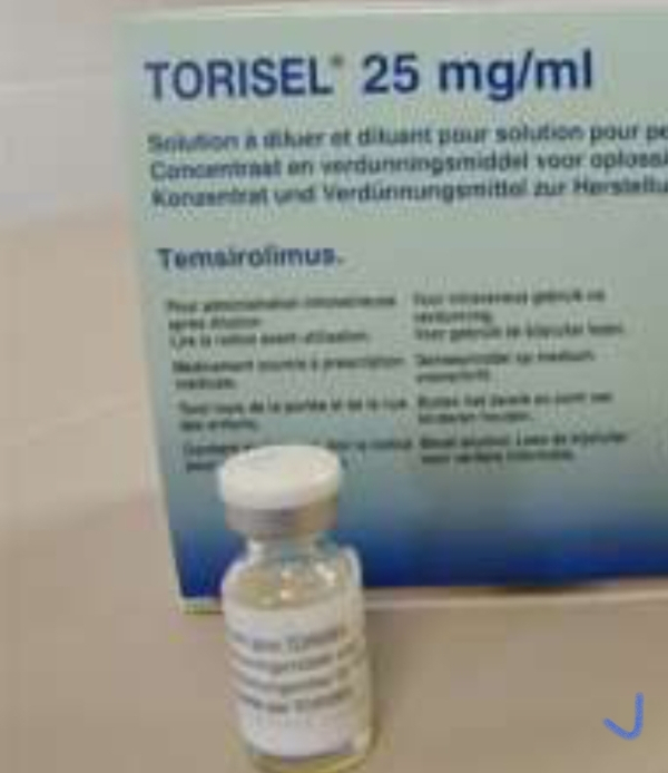 Torisel (temsirolimus) 25 mg/— concentrate for solution for infusion, 1 vial (Pfizer)