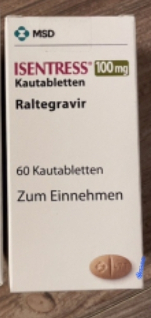 Isentress (raltegravir) 400 mg film-coated tablets, 60 tablets (Merck Sharp & Dohme)