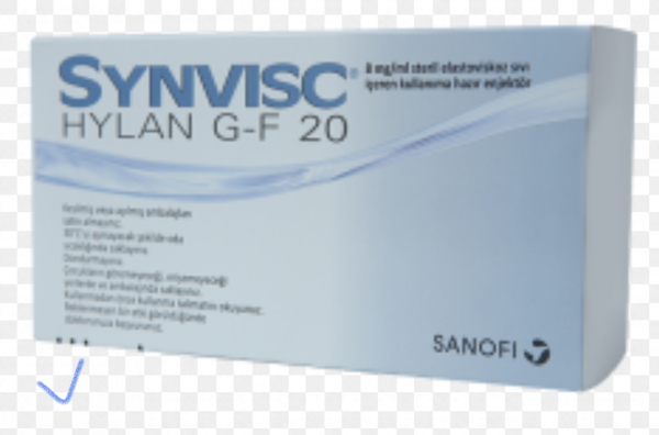 Synvisc (hylan G-F 20) pre-filled syringes, 3 * 2 mL