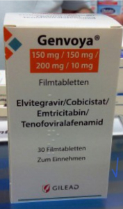 Image - Genvoya (elvitegravir 150 mg / cobicistat 150 mg / emtricitabine 200 mg / tenofovir alafenamide 10 mg) film-coated tablets, 30 tablets (Gilead Sciences)