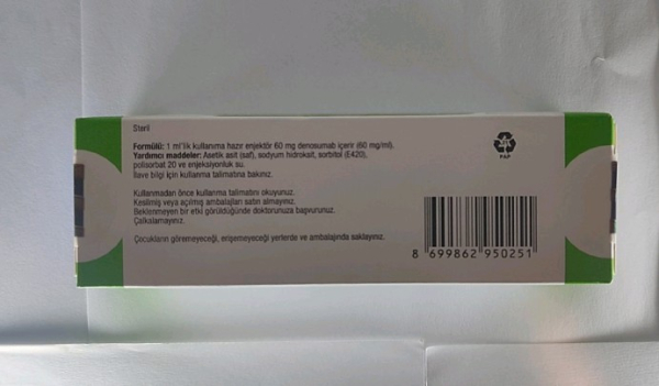 Prolia (denosumab) 60 mg/mL solution for injection, 1 mL pre-filled syringe (Amgen)
