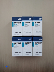 Image - Sutent (sunitinib) 50 mg capsules, 14 capsules — original (Pfizer, Italy)